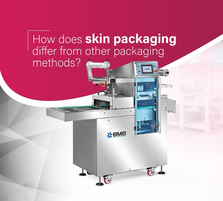 How does skin packaging differ from other packaging methods